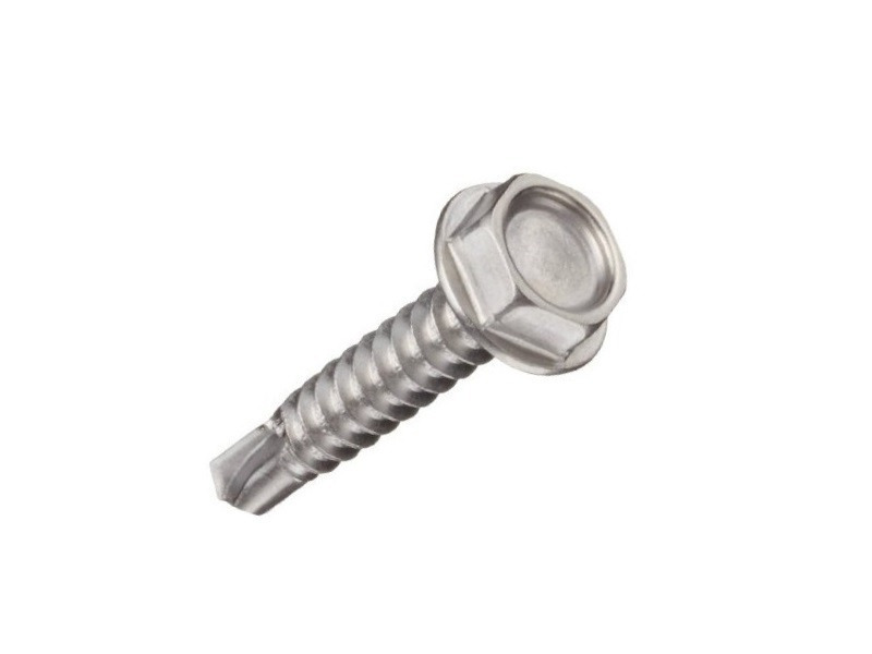 Саморез с шестигранной головкой, прессшайбой и сверлом DIN 7504-K